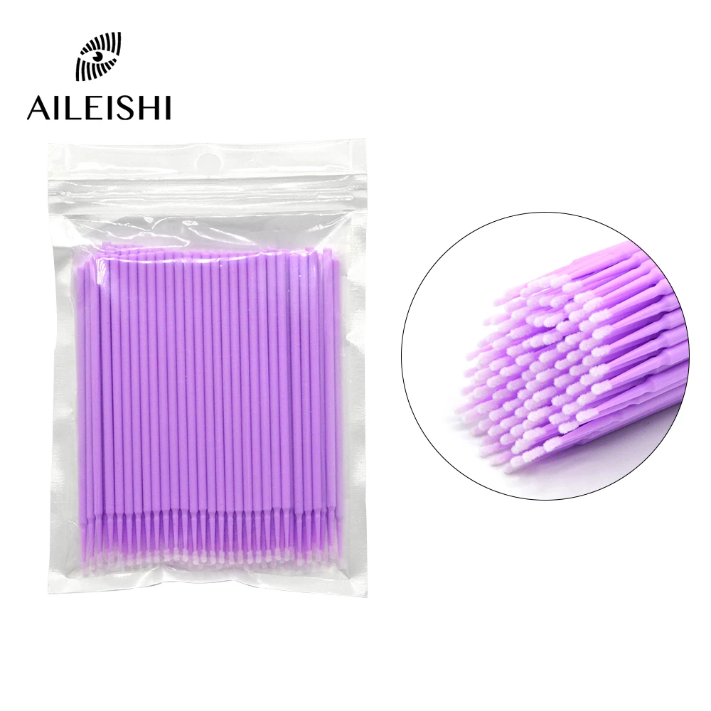 100Pcs/set Swab Microbrushes Grafting Soft Eyelash Extension Clean Brush Cotton Stick Individual Lash Removing Make Up Tools