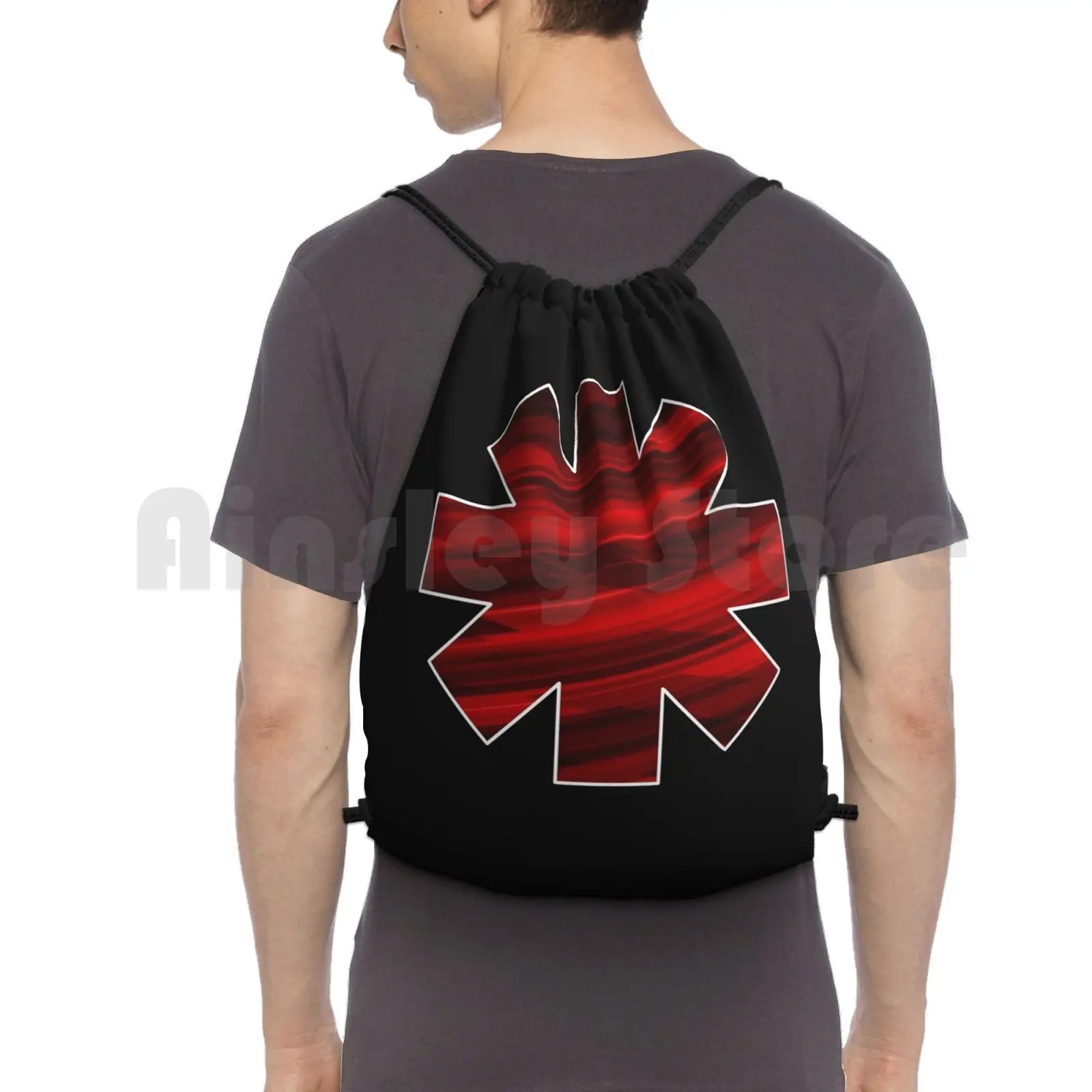 Hot Red Music Backpack Drawstring Bag Riding Climbing Gym Bag Music Bands Band Band Band Band Band Hot Topic Hot Topic Band