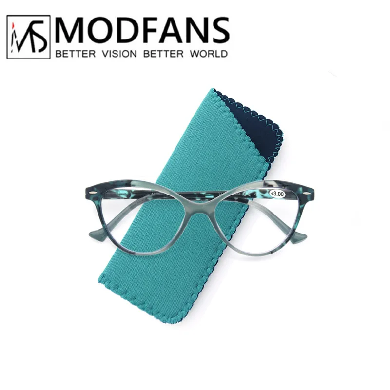 MODFANS Lady Cat Eye Leesbril Vrouwen Lente Scharnier Lichtgewicht Verziend Lezers Brillen met Dioptrie +0.5 tot +4.0