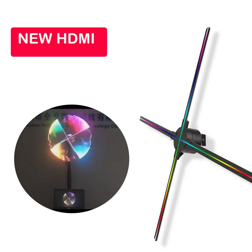 Dseelab 3d hologram led fan 65cm holographic advertising led display 65HD 3d hologram with HDMI