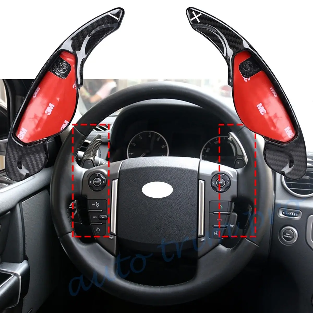 Carbon Fiber Steering Wheel Shift Paddle Shifter Extension For Land Rover Discovery Sport 4 5 Range Rover Evoque LR2 LR4 LR5