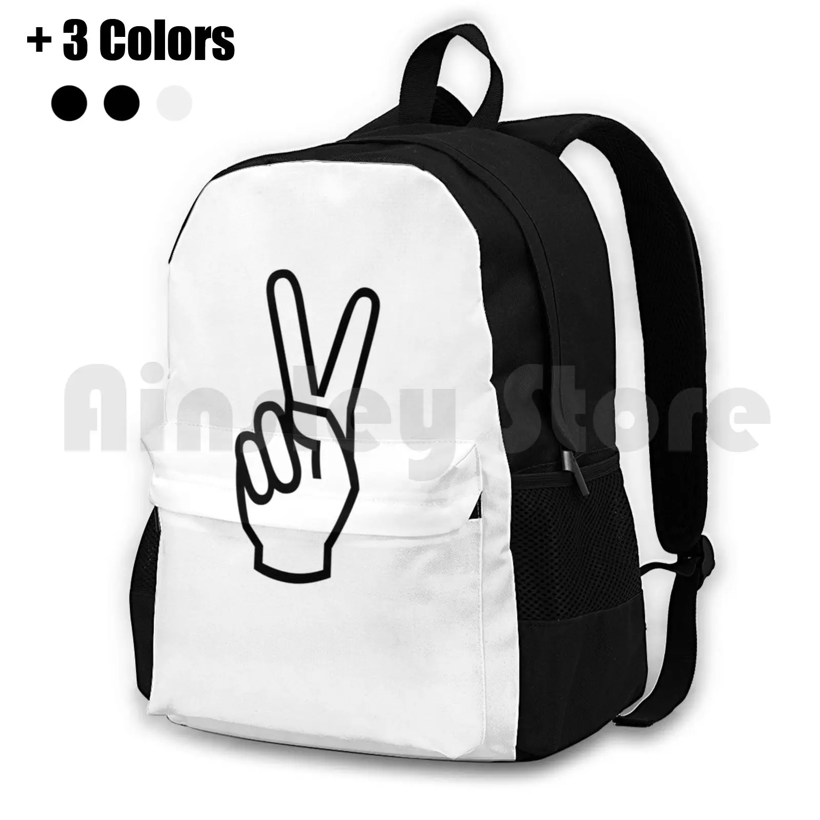 Peace Yolo Yeah Outdoor Hiking Backpack Waterproof Camping Travel Sign Hand Peace Symbol Funny Cool Yolo Win Loser