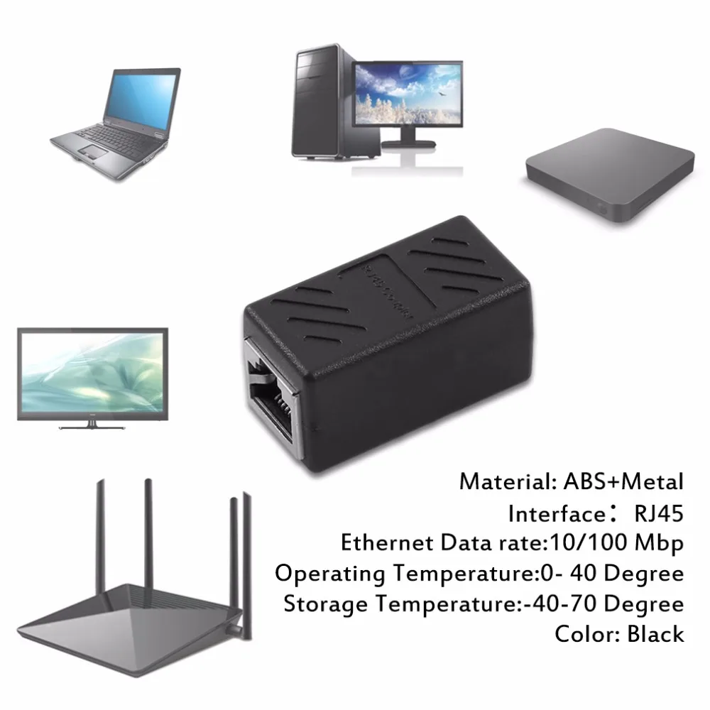 Extensor de cabo de lan rj45, conversor, adaptador para conexão de internet, fêmea para fêmea, rede ethernet lan