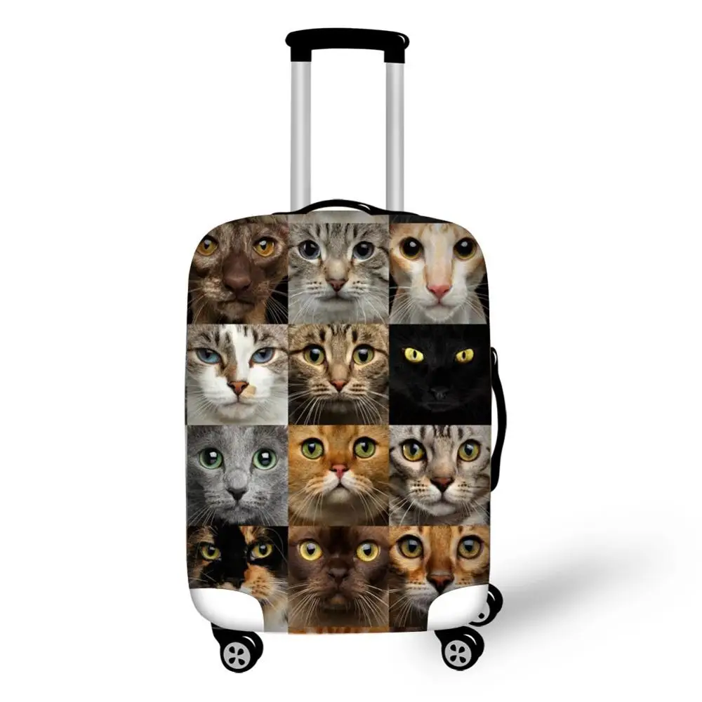 Kitten cat Print travel accessories suitcase protective covers 18-30 inch elastic luggage dust cover case stretchable