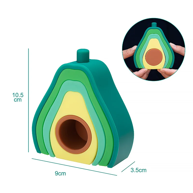 Tyry. Hu 1Set Avocado Siliconen Bouwsteen Bijtring 3d Vroege Baby Educatief Speelgoed Baby Tandjes Zacht Kan Bijtvrij Zijn