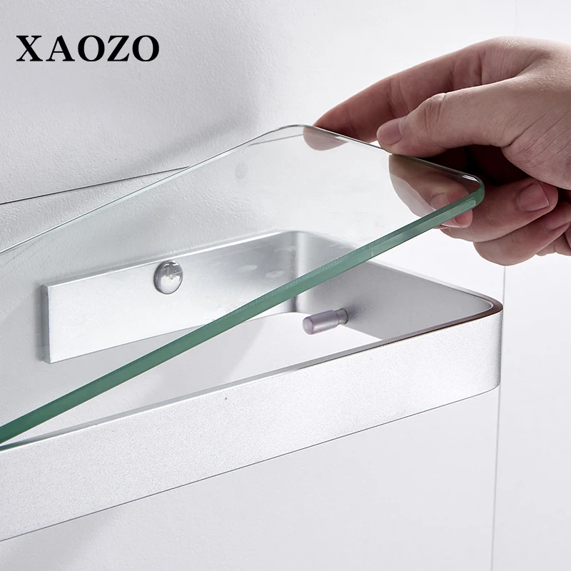 Badkamer Rekken Ruimte Aluminium Douche Glazen Gepolijst Rack Wandmontage Plank Cosmetica Diversen Rek Wc Punch-Gratis