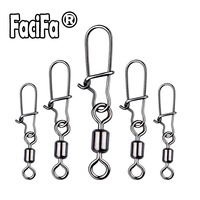 100 pcs Bearing Swivel Fishing Connector Rolling Swivel With Snap Stainless Steel Swivel Fishing Lure Hook Fishing Accessories