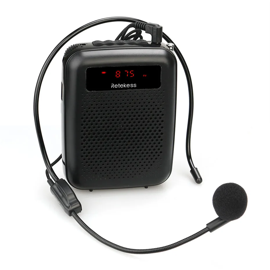 RETEKESS PR16R megafon przenośny wzmacniacz głosu głośnik mikrofonu 12W nagrywanie FM odtwarzacz Mp3 Radio FM przewodnik wycieczek nauczanie — zdjęcie produktu 7