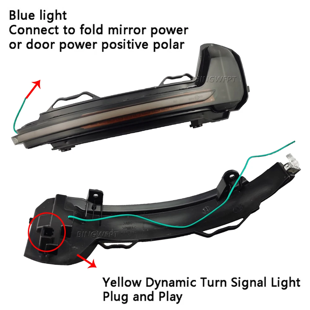 Rearview Mirror Flashing Light LED Dynamic Turn Signal Side Blinker lamp for VW Volkswagen Tiguan MK2 II R 5N 2017 2018