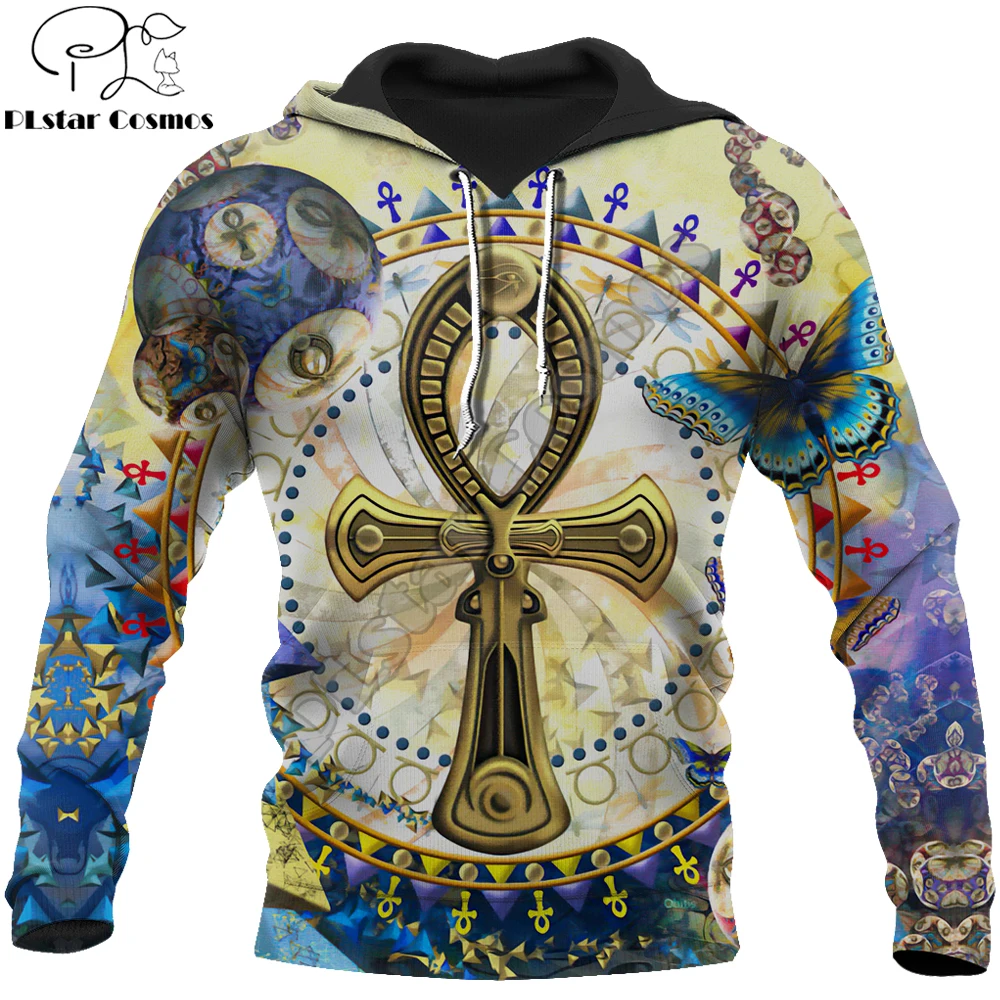Ancient Egypt Ankh 3D All Over Printed Mens autumn Hoodie Harajuku Unisex Casual Pullover Streetwear Jacket Tracksuits DK125