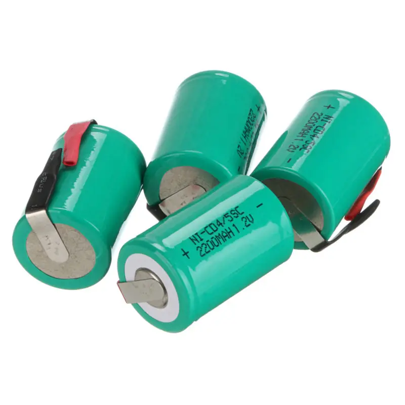 Brand new 1-12PCS 2200mAh 4/5 SC Ni-CD akumulatory 1.2V Sub C baterie z zakładką do elektronarzędzi akumulatory ogniwo