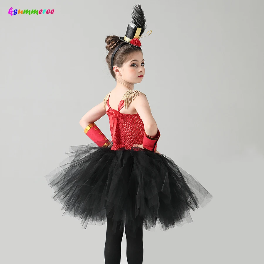 Nutcracker inspired Tutu Dress in Red Black & Gold Girls Nutcracker Halloween Birthday Party Fancy Costume Ringmaster Dresses