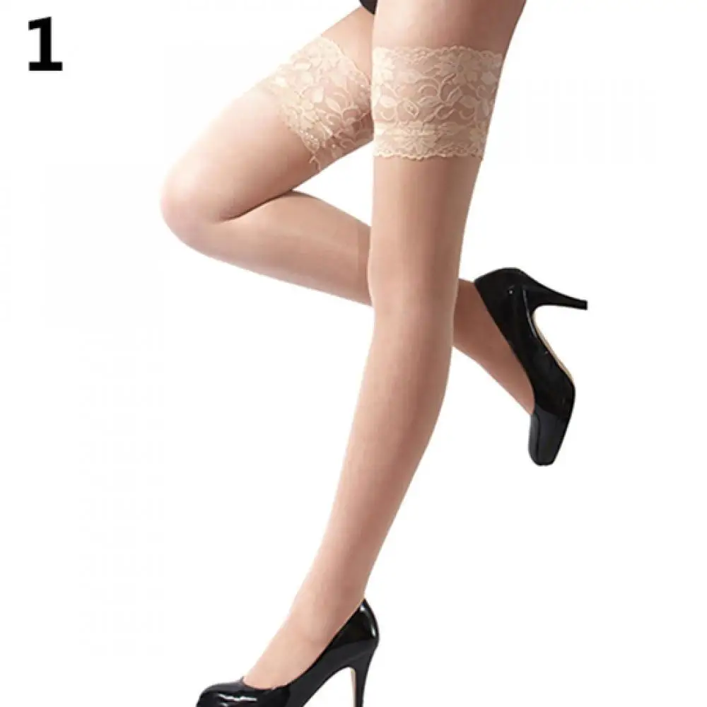 Women\\\'s Sexy Sexy Tempting Floral Lace Top Sheer Nightclub Thigh High Over The Knee Stockings Pantyhose Stretchable Socks