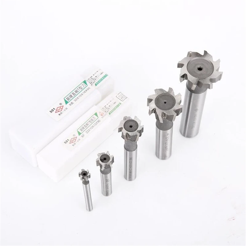 T Slot Milling Cutter for Metal HSS Woodruff Key Seat Router Bit Mill, Thickness 2-10mm Diameter 10-40mm