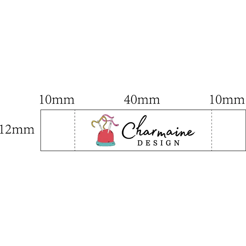 12mmx60mm Custom Clothing Labels - Personalized Brand Organic Cotton Ribbon Labels Logo or Text Sewing DIY Labels 200pcs