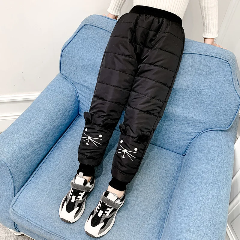 Winter Children Down Cotton Clothing Boys Pants Girls Leggings Kids Warm Down Trousers Windproof Waterproof Snow Pants For Kids