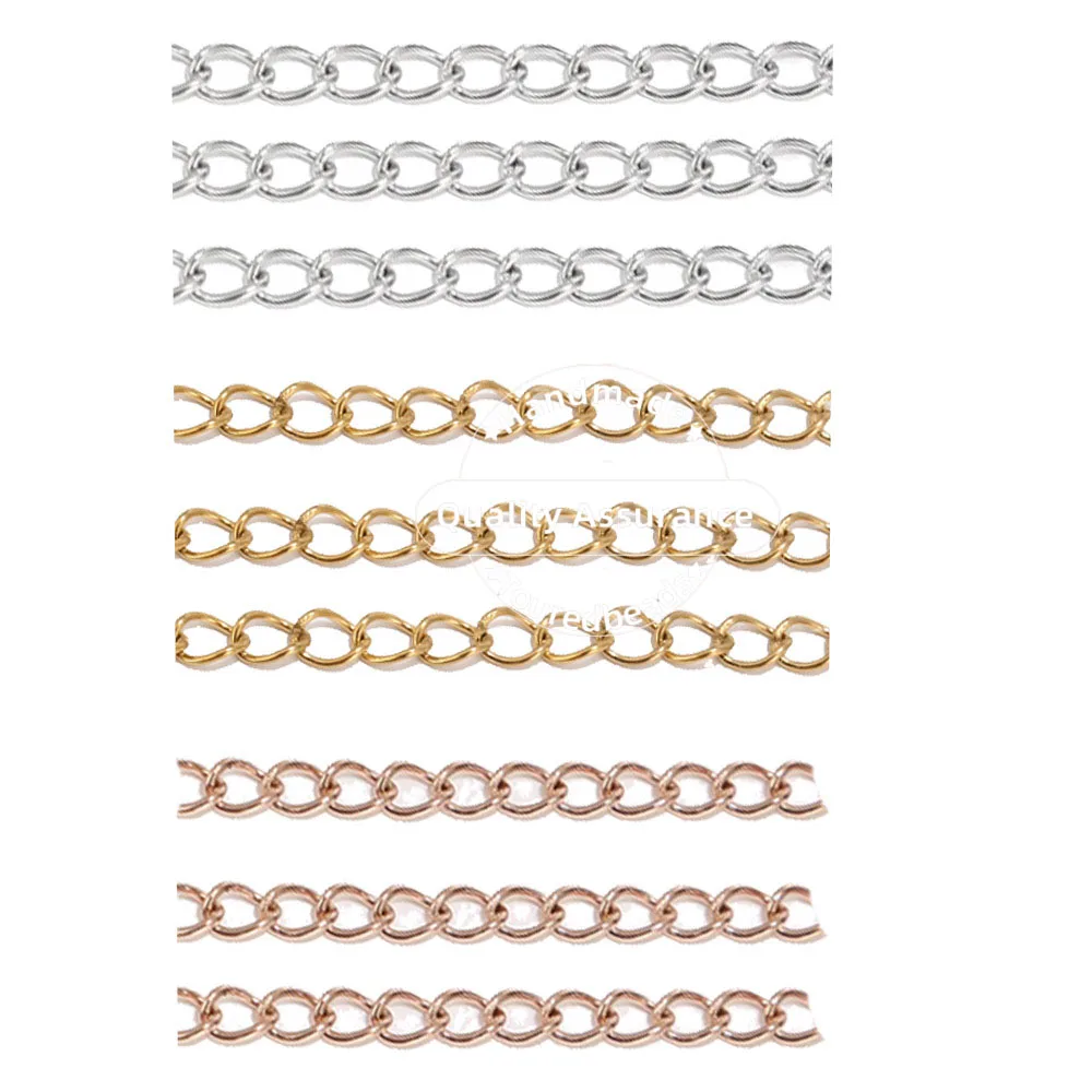 Aço inoxidável Soldado Extensão Cadeia, Extensor Colar de Ouro, Cauda Correntes para Fazer Jóias DIY, 5cm, 50Pcs