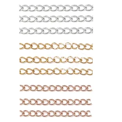 Aço inoxidável Soldado Extensão Cadeia, Extensor Colar de Ouro, Cauda Correntes para Fazer Jóias DIY, 5cm, 50Pcs