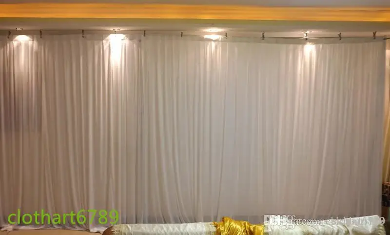 

milk silk cloth wedding curtain backdrop 3M high*6M wide Party Curtain Celebration white Background Satin Drape wall stage