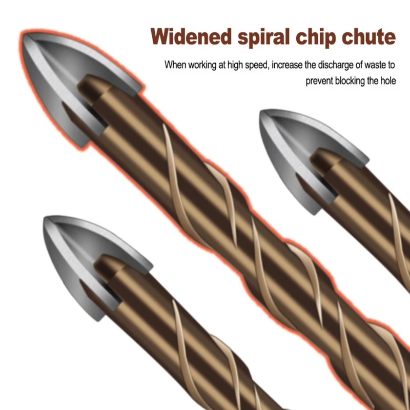 77JA เจาะ Shank Spiral Groove Cross เจาะความแข็งสูงสวมใส่-Resisting เครื่องมือขยาย Hexagonal Shank Spiral Groove