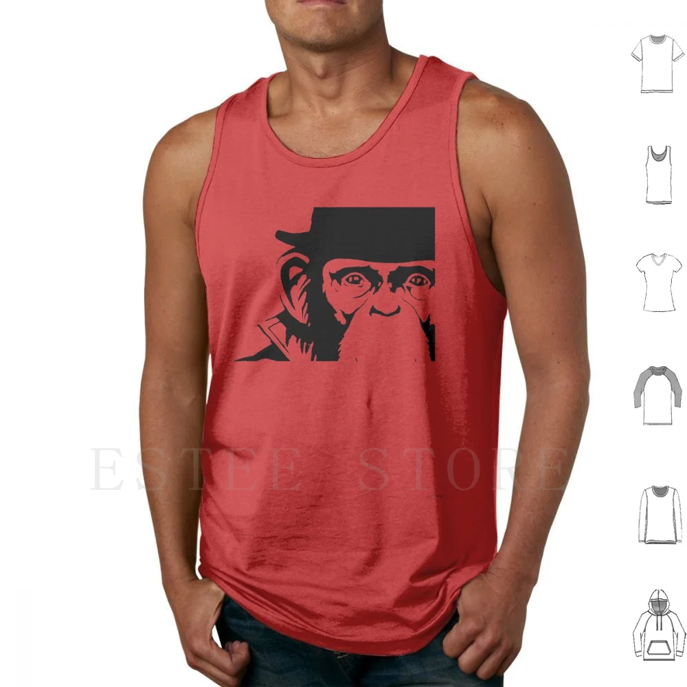 

Link Chimp Face Tank Tops Vest Sleeveless Link Secret Chimp Chimpanzee Monkey Tv T V Show Classic