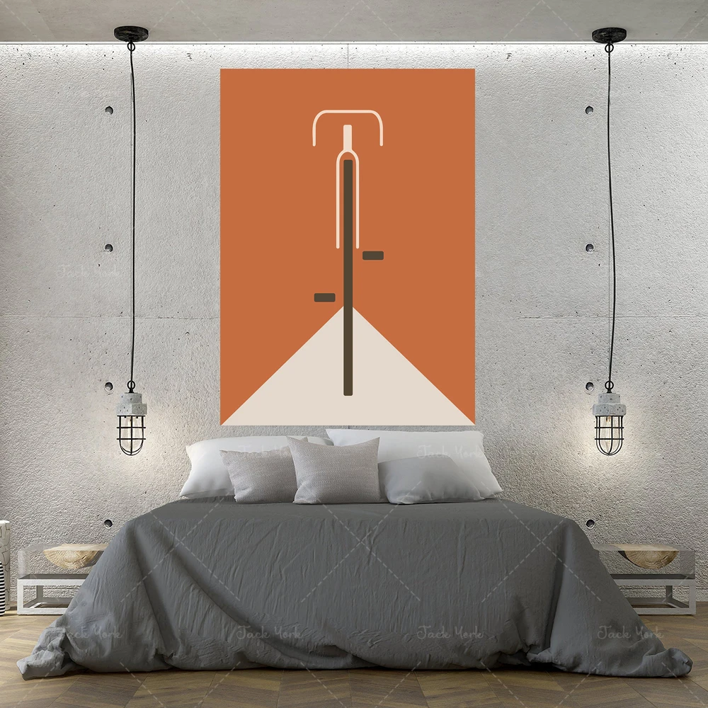 Poster und Drucke im Bauhaus-Stil, minimalistisches Fahrrad, abstrakte Wandkunst, Leinwandgemälde für Wohnzimmer, Heimdekoration