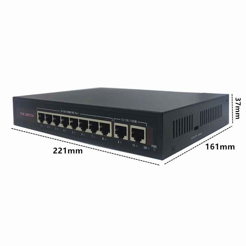 48v ethernet poe switch com 5/8/16 10/100mbps porto ieee 802.3 af/at adequado para câmera ip/sem fio ap/cctv sistema de câmera