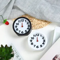 Simple Round And Square Small Alarm Clock Home Bedroom Decoration Desktop Mini Hanging  Mute Compact Portable Travel  Gift
