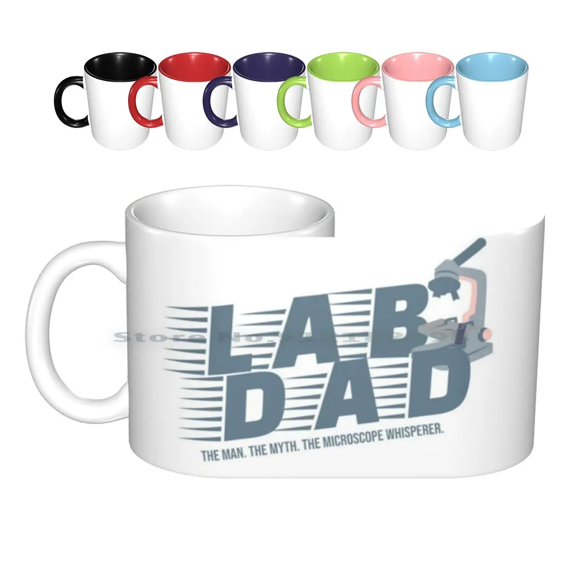 Lab Dad : The Man. The Myth. The Microscope Whisperer! Ceramic Mugs Coffee Cups Milk Tea Mug Daddy Dada Papi Papa Padre