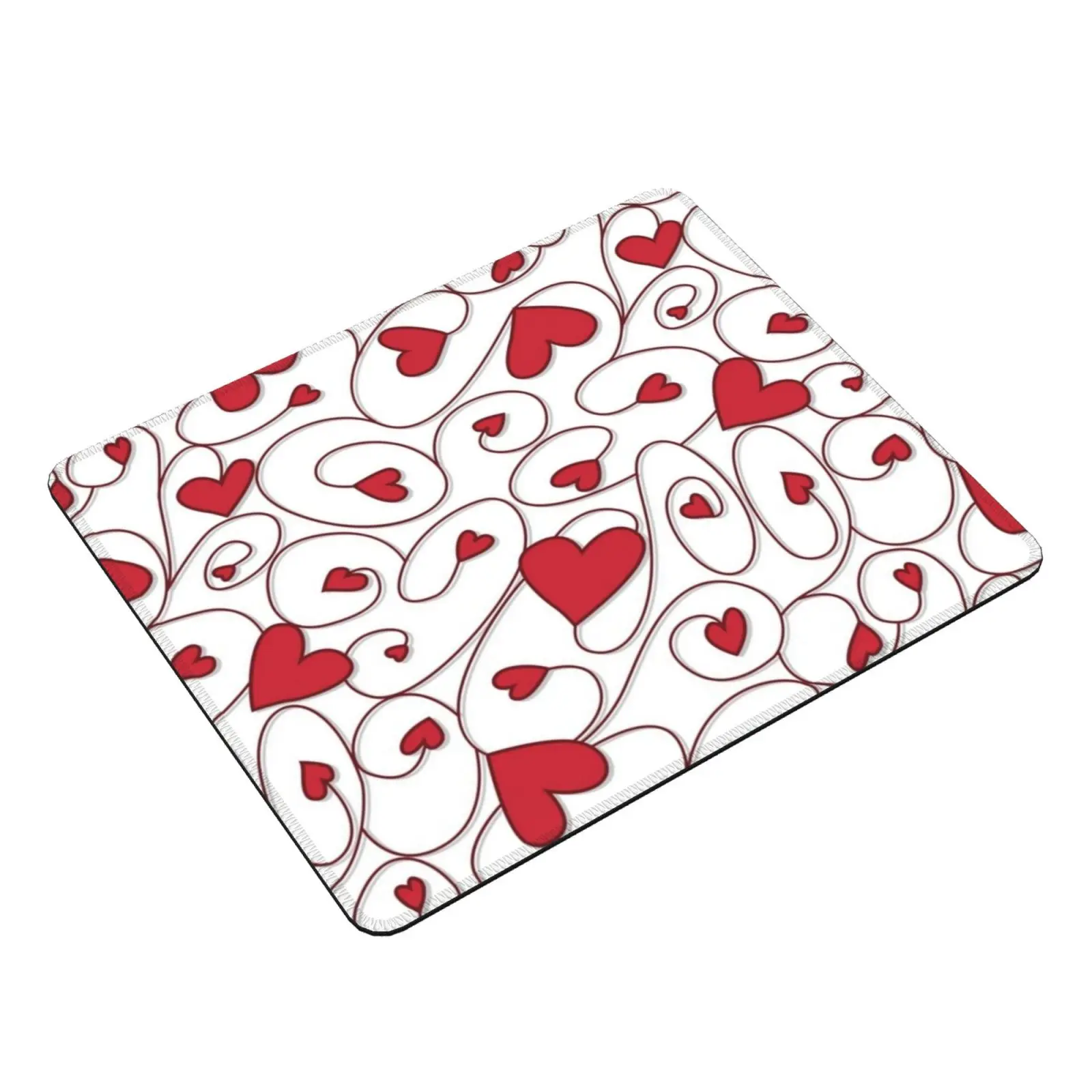 Whimsical Curly Heart Pattern Mouse Pad 1664 Heart Love Valentine Wedding Engagement Bride