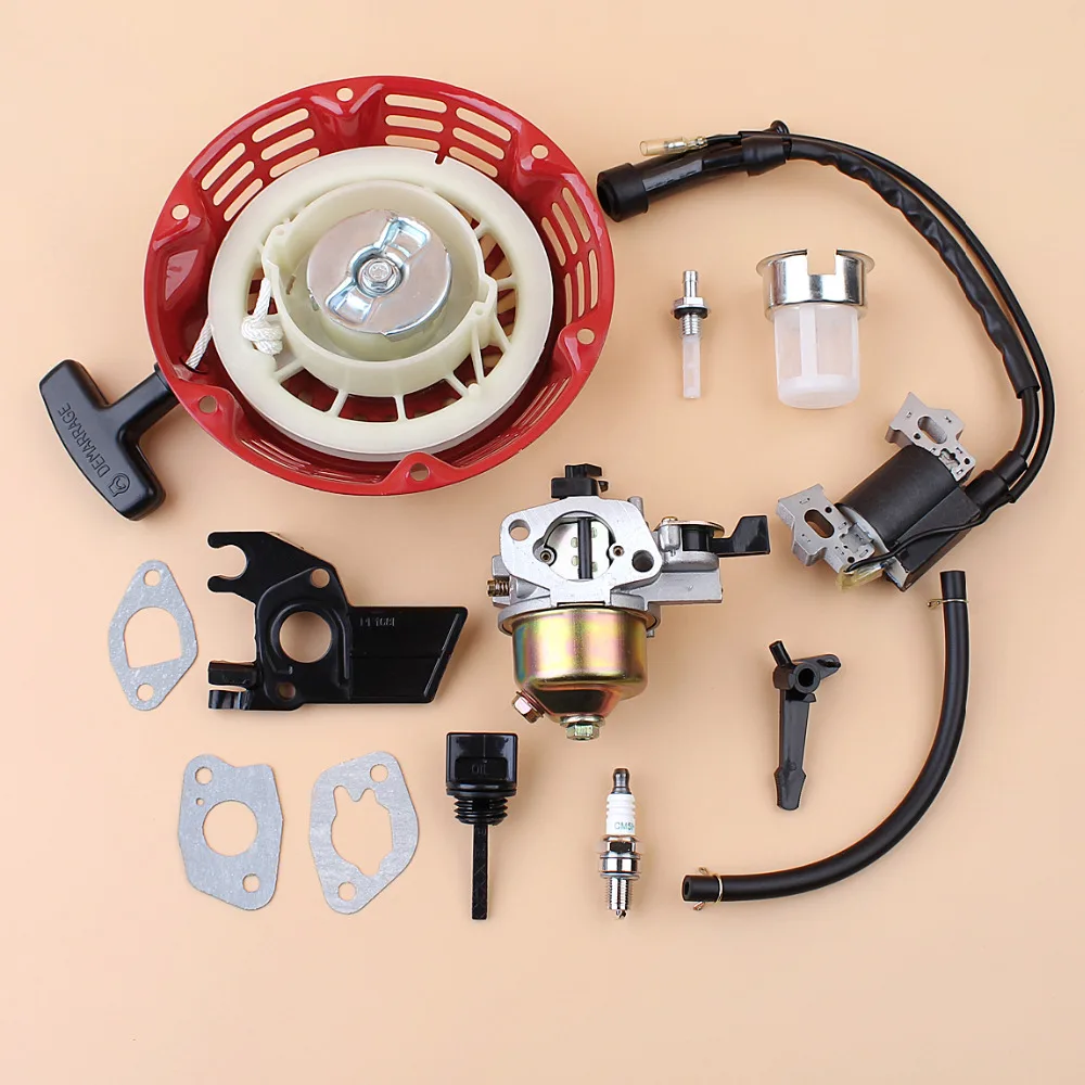 Aislador de carburador de arranque de retroceso, bobina de encendido, Kit de filtro de junta de combustible para recortadora de generador de motor de Gas Honda GX160 GX200 168F