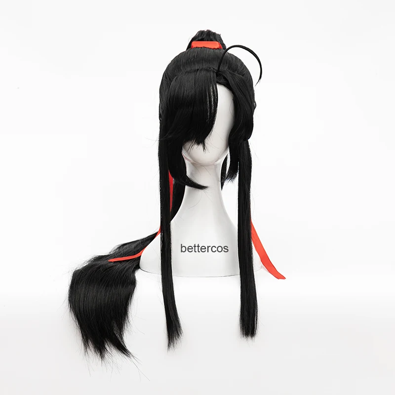 Anime mo dao zu shi o grande mestre do cultivo demoníaco wei wuxian peruca cosplay resistente ao calor perucas de cabelo + peruca boné