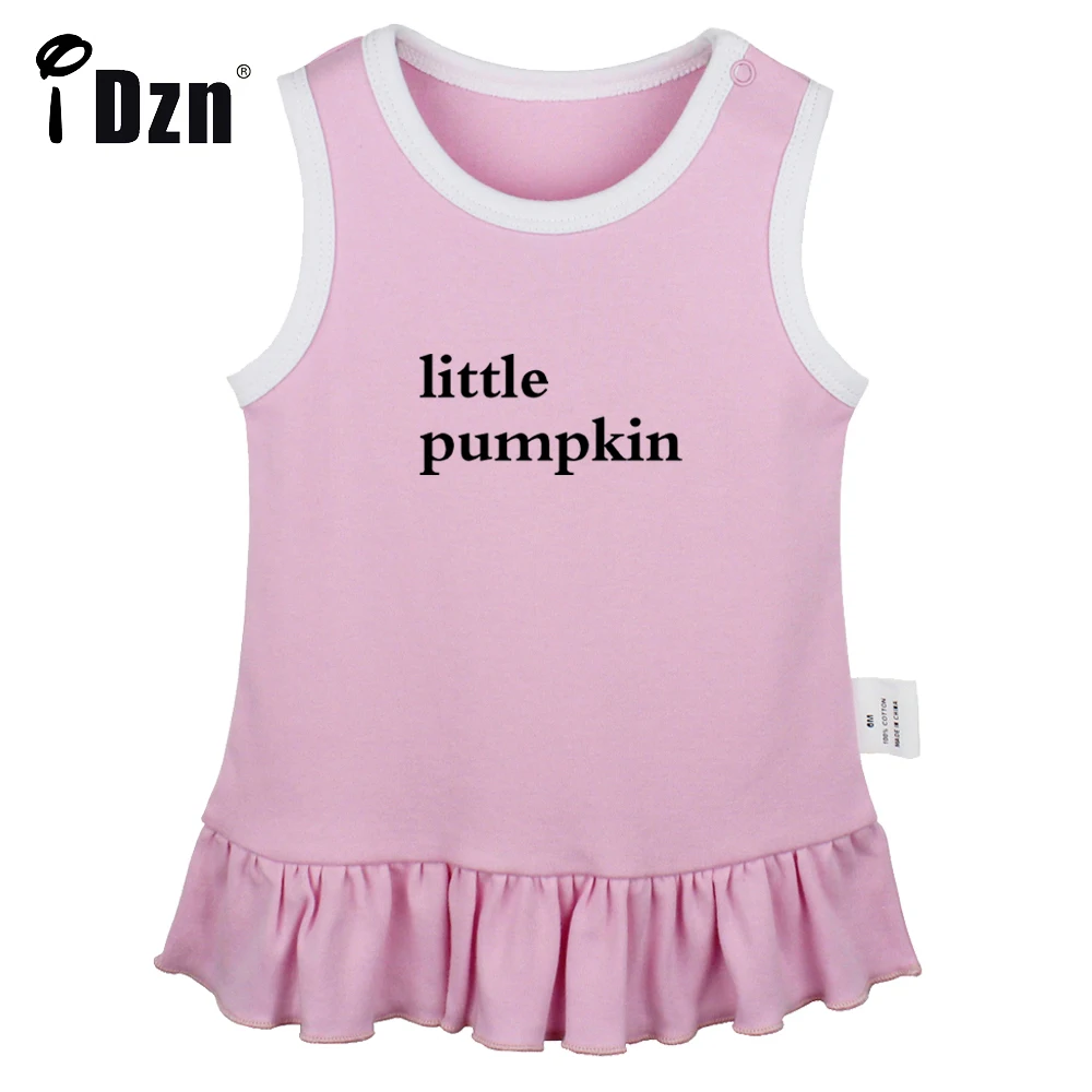 

iDzn NEW Summer Little Pumpkin Cute Baby Girl Sleeveless Dress Newborn Fun Art Printed Pleated Dress Vest Dresses Infant Clothes