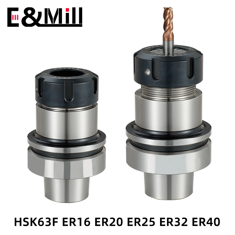 HSK63 Tool Holder HSK63F ER20 ER25 ER32 ER40 Engraving Machine Woodworking Machine High Speed High Precision HSK63F Knife Handle