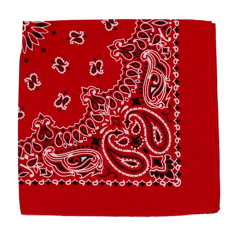 Sciarpa quadrata in cotone Paisley nero Navy rosso scuro uomo fascia Hip-hop fascia per capelli donna Bandana moto