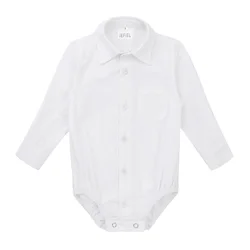 Infant Baby Boy Formal Gentleman Shirt White Newborn Boys Wedding Party Clothes Toddler Kids Long Sleeve Body Jumpsuit Rompers