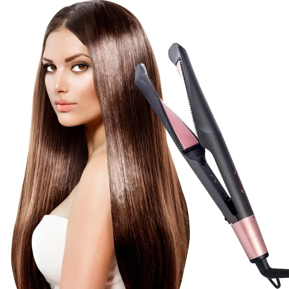 

2 In 1 Twisted Hair Straightener&Curler Iron Pro Professional Flat Iron 3D Concave And Convex Titanium Plate Ionic Straightener