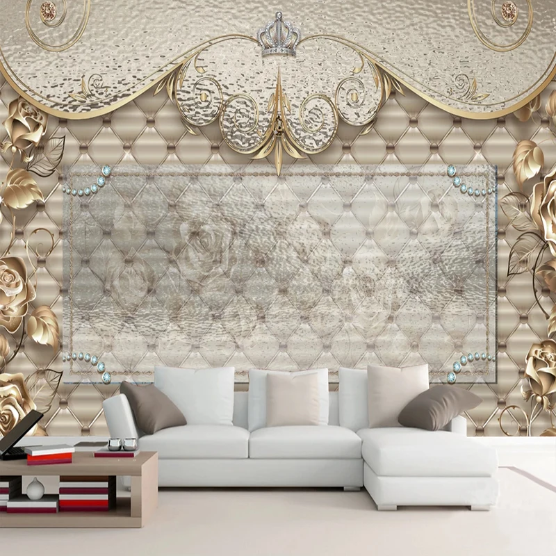 

Photo Wallpaper European Style 3D Stereo Jewelry Soft Roll Mural Wall Paper Living Room TV Bedroom Luxury Decor Papel De Parede