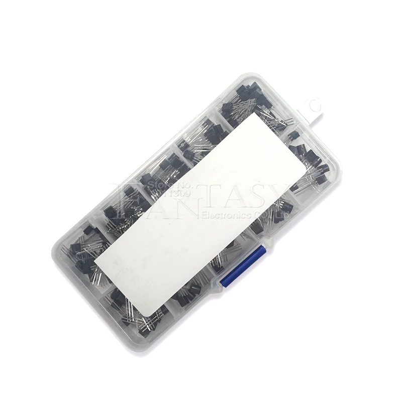 10value 200PCS BC337 BC327 2N2222 2N2907 2N3904 2N3906 S8050 S8550 A1015 C1815 Transistor Assortment Kit Transistors Box Pack