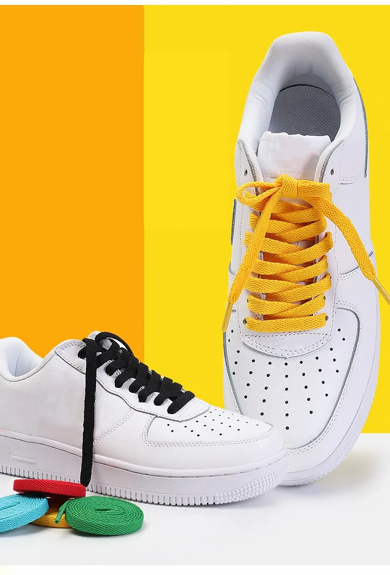 1 Paar flache Schnürsenkel, klassische Schnürsenkel, passend für modische, einfarbige Sportschuhe, lässige Unisex-Schnürsenkel, Schuhzubehör – Detail 2
