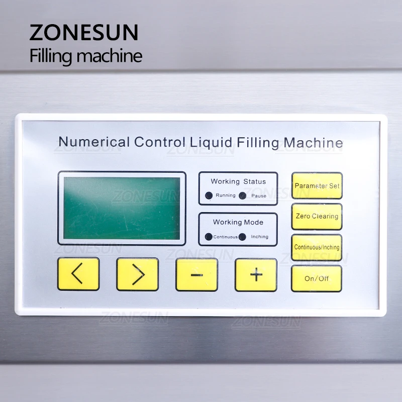 ZONESUN شبه التلقائي الصالحة للأكل السمسم الفول السوداني مجموعة التزود/تعبئة بالزيت زيت النخيل الزجاج PET زجاجة السائل وزنها ماكينة حشو
