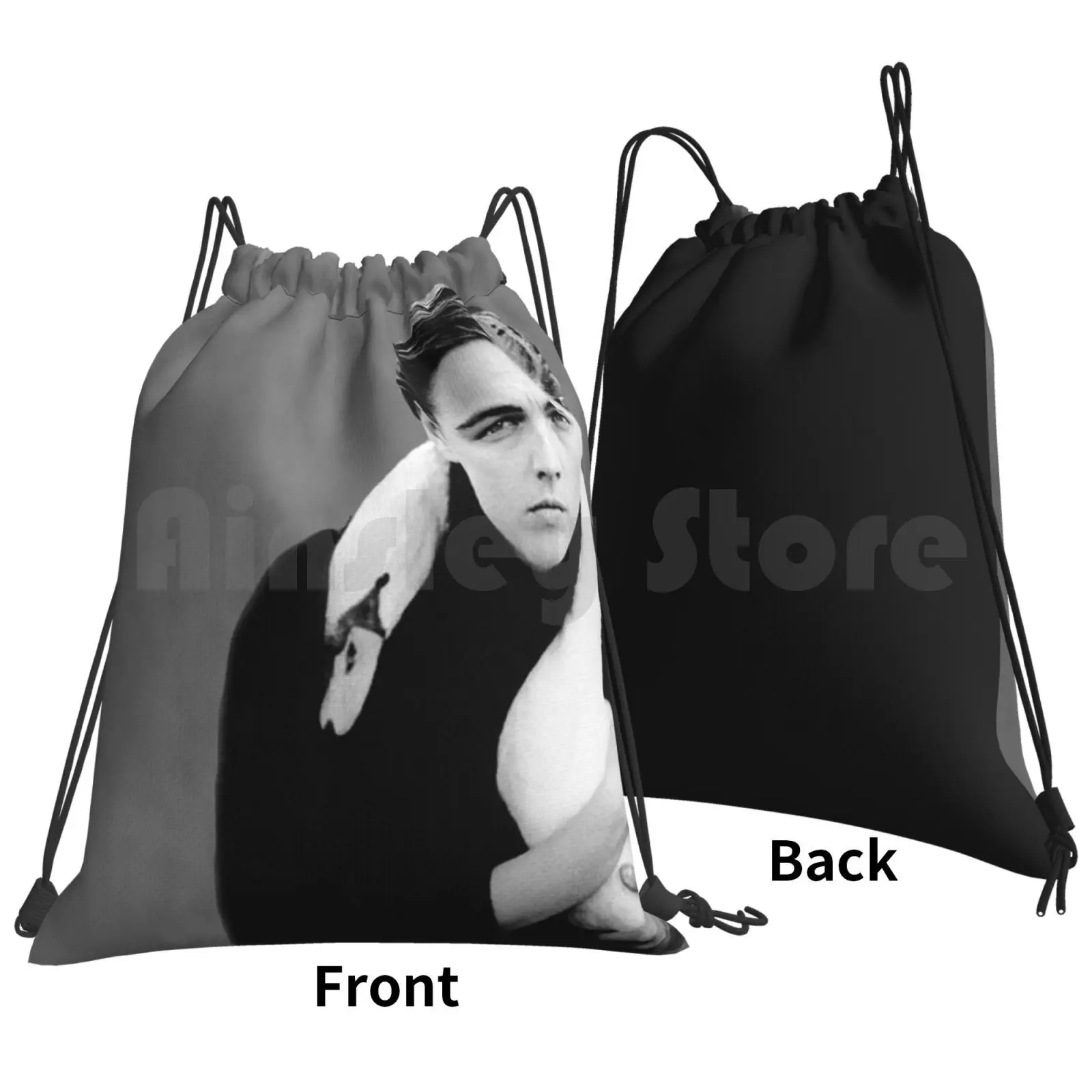 Leo And The Swan Backpack Drawstring Bag Riding Climbing Gym Bag Swan Animals Funny Leonardo Dicaprio Leo Dicaprio Leonardo