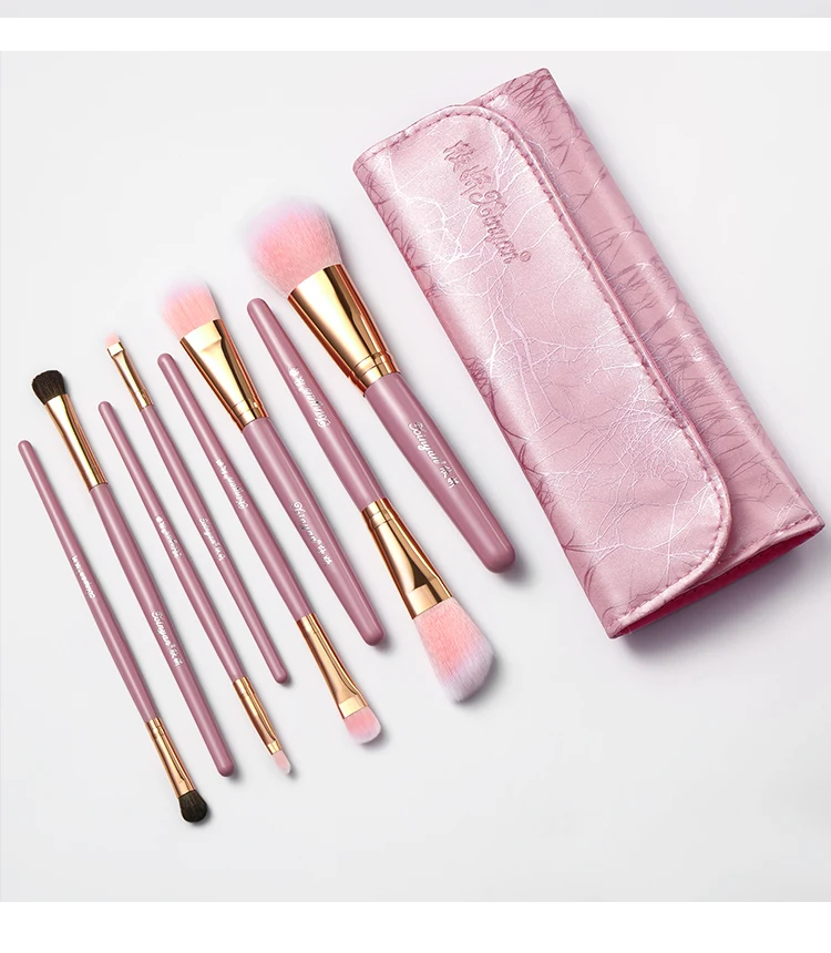 XINYAN – ensemble de pinceaux de maquillage, pour mélange d'ombre à paupières rose, fond de teint, poudre cosmétique, Eyeliner, Blush, outils de beauté, 8 pièces