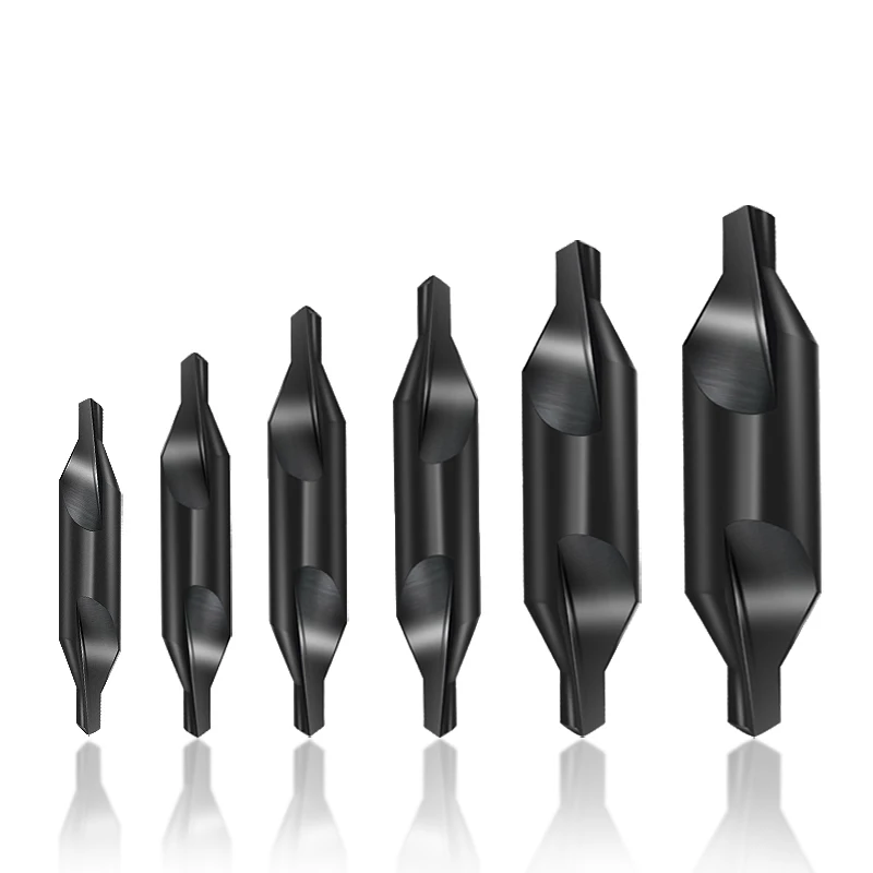 Quality 1-8mm A-Type Double Ended  HSS Combined Center Drills 60 Degree Countersinks Angle Bit Spiral Positioning Milling Cutter