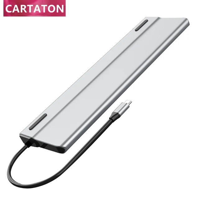 الأعلى مبيعًا قارئ بطاقات SD عالي الدقة 4K نوع c 14 في 1 مع موزع usb c Hub PD لشحن Macbook Pro ethernet usb c hub