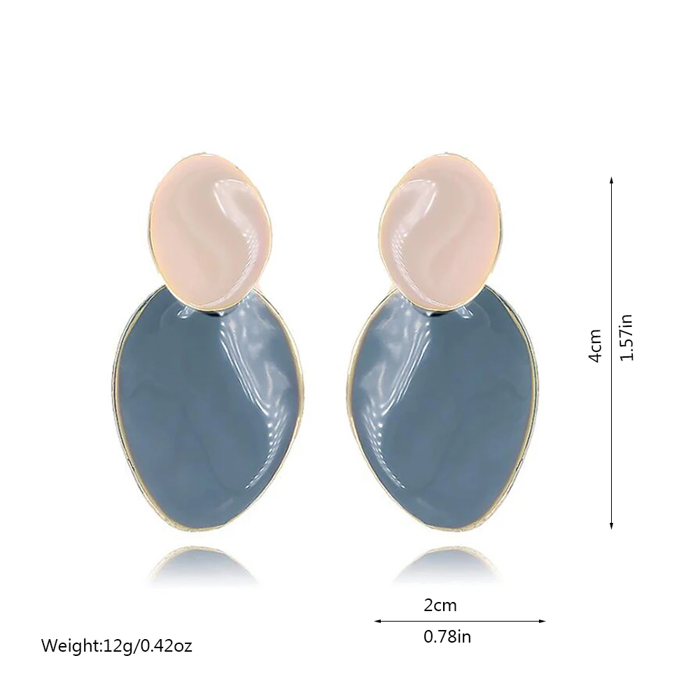 Grace Jun 2 Color for Choose Oval Geometric Shape Clip Earrings Without Piercing Xmas Earrings Ear Cuffs for Women Best Jewelry