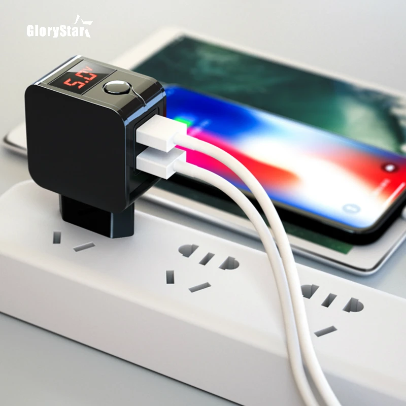 สมาร์ท5V2.4A US EU Plug พับโทรศัพท์มือถือ Dual USB Digital Fast Travel Charger สำหรับ Iphone/Samsung