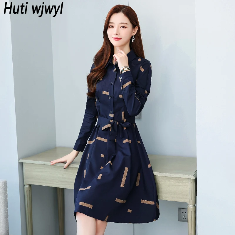 

Autumn Winter Long Sleeve Ofice Lady Shirt Dress Women Korean Vintage Casual Dress 2024 Elegant Bodycon Party Chic Midi Vestidos