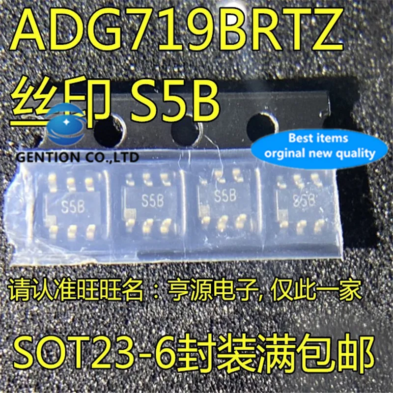 10Pcs   ADG719 ADG719BRTZ ADG719BRT SOT23-6 Silkscreen S5B Analog switch  in stock  100% new and original