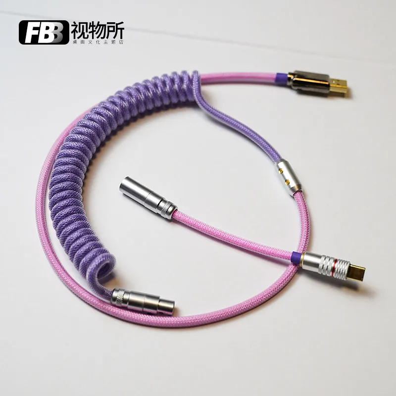 smart-メカニカルキーボード用にカスタマイズされたガーナのキーキャップケーブルタイプc-miniからusbへのコネクタ紫ピンク